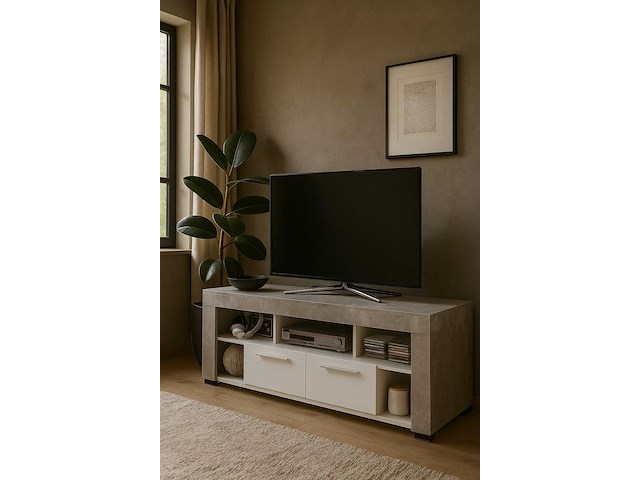 Tv-meubel vidi 180 cm - beton/wit - afbeelding 2 van  5