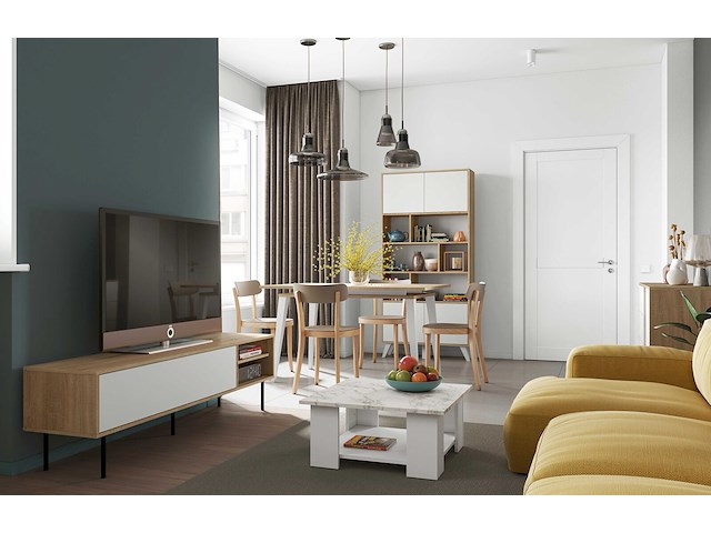 Tv-meubel watt 165cm - eik/wit - afbeelding 1 van  7