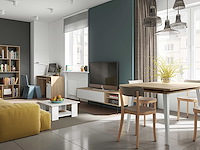 Tv-meubel watt 165cm - eik/wit - afbeelding 2 van  7