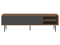 Tv-meubel watt 165cm - walnoot/grijs - afbeelding 4 van  7
