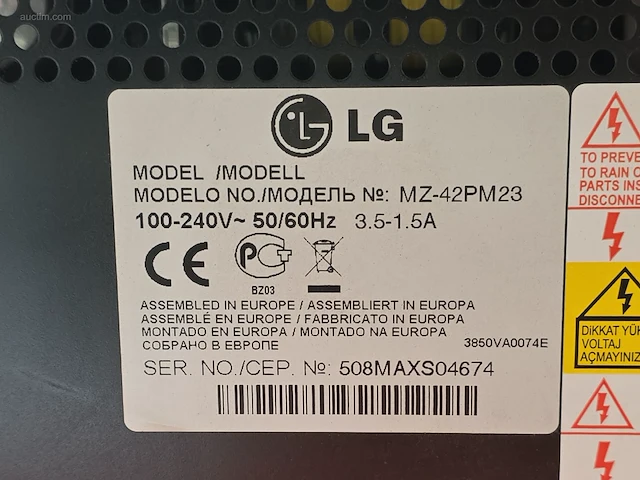 Tv toestel lg mz-42pm23 - afbeelding 3 van  3