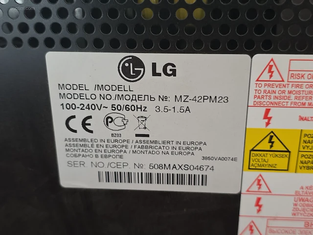 Tv toestel lg mz-42pm23 - afbeelding 3 van  3