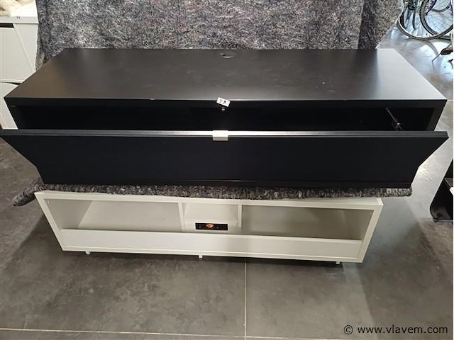 Tv/hifi meubel, black & white, 2 stuks - afbeelding 1 van  2
