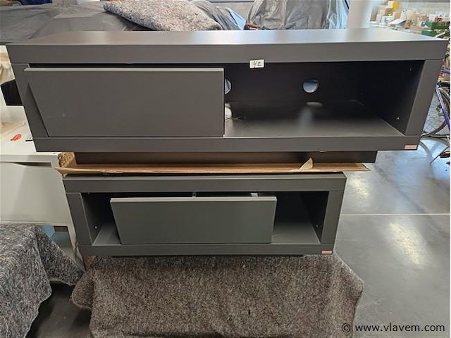 Tv/hifi meubel, grijs, 2 stuks - afbeelding 1 van  2