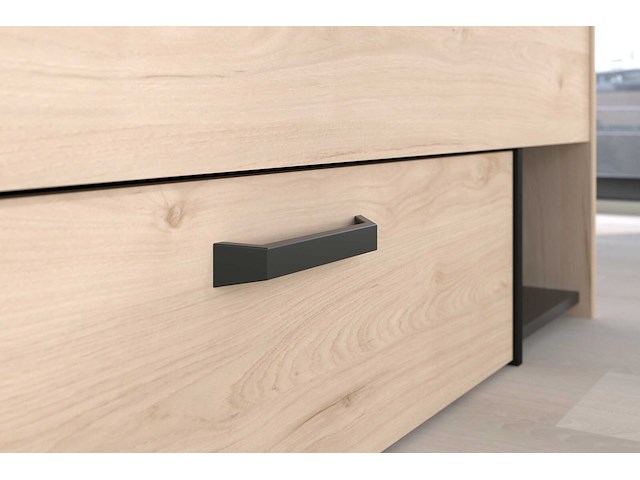 Tweepersoonsbed achiel - 140x200cm - met opbergruimte - eikdecor/zwart - afbeelding 2 van  7