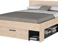 Tweepersoonsbed achiel - 140x200cm - met opbergruimte - eikdecor/zwart - afbeelding 6 van  7