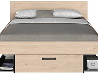 Tweepersoonsbed achiel - 140x200cm - met opbergruimte - eikdecor/zwart - afbeelding 7 van  7
