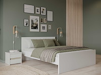 Tweepersoonsbed clyde - 160x200cm - wit - afbeelding 2 van  8
