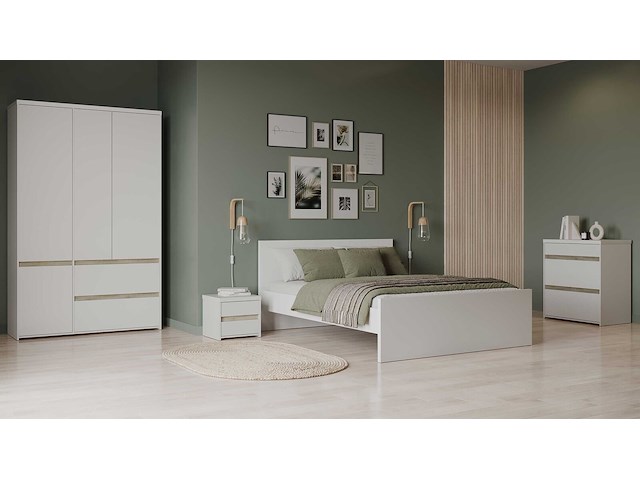 Tweepersoonsbed clyde - 160x200cm - wit - afbeelding 4 van  8