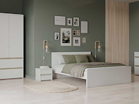 Tweepersoonsbed clyde - 160x200cm - wit - afbeelding 4 van  8
