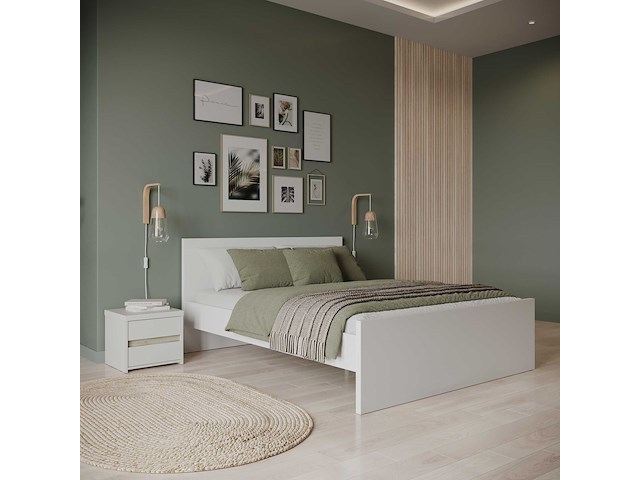Tweepersoonsbed clyde - 160x200cm - wit - afbeelding 2 van  8