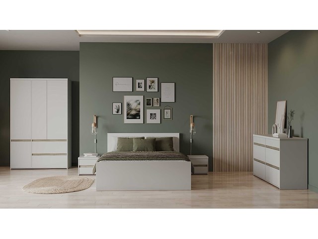 Tweepersoonsbed clyde - 160x200cm - wit - afbeelding 5 van  8
