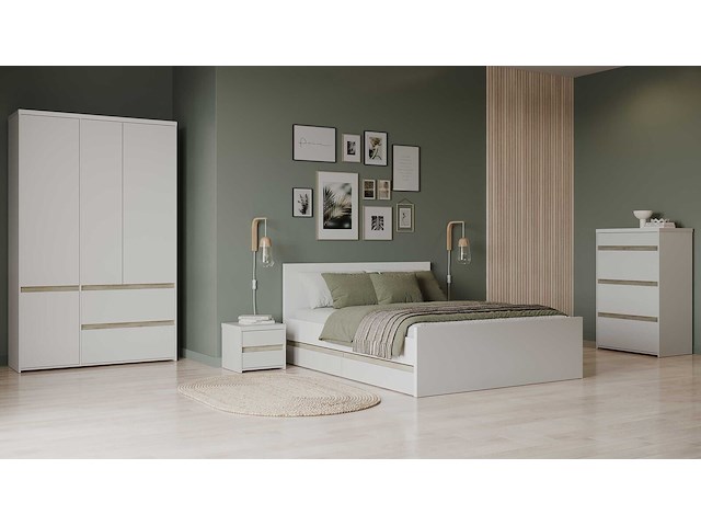 Tweepersoonsbed clyde - 160x200cm - wit - afbeelding 6 van  8