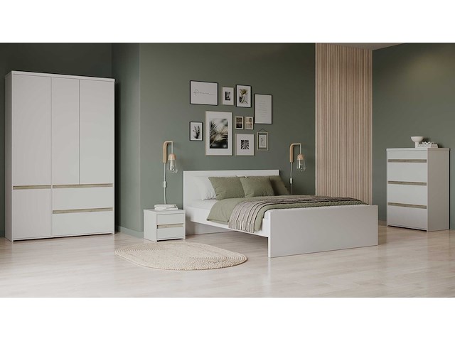 Tweepersoonsbed clyde - 160x200cm - wit - afbeelding 7 van  8