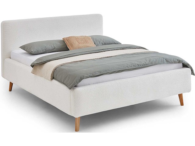 Tweepersoonsbed dalila 160x200cm teddystof - wit - afbeelding 4 van  6