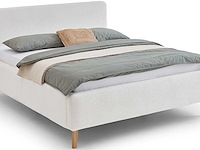 Tweepersoonsbed dalila 160x200cm teddystof - wit - afbeelding 4 van  6
