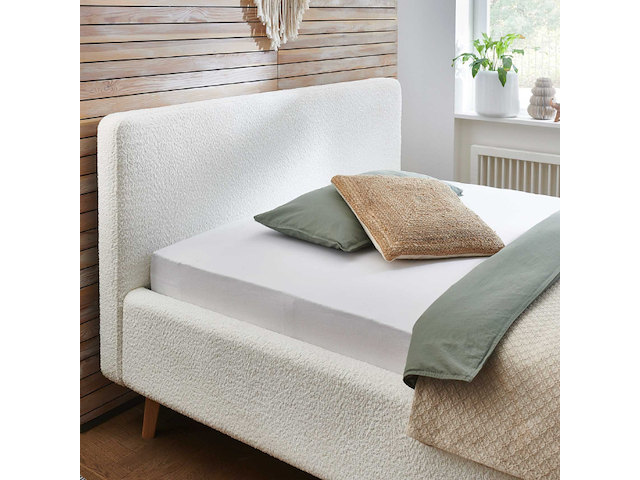Tweepersoonsbed dalila 160x200cm teddystof - wit - afbeelding 5 van  6
