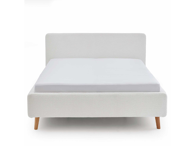 Tweepersoonsbed dalila 180x200cm teddystof met opbergruimte - wit - afbeelding 2 van  3