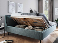Tweepersoonsbed estee 180x200 met opbergruimte - blauw/zwart