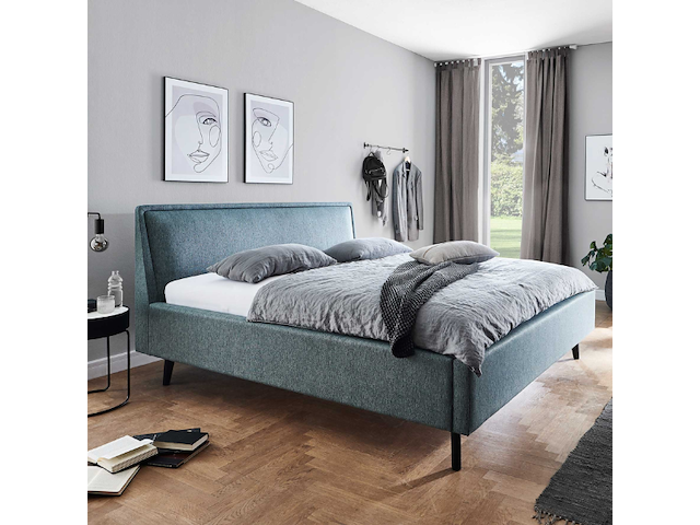 Tweepersoonsbed estee 180x200 met opbergruimte - blauw/zwart - afbeelding 3 van  7