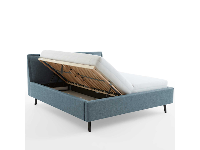 Tweepersoonsbed estee 180x200 met opbergruimte - blauw/zwart - afbeelding 4 van  7