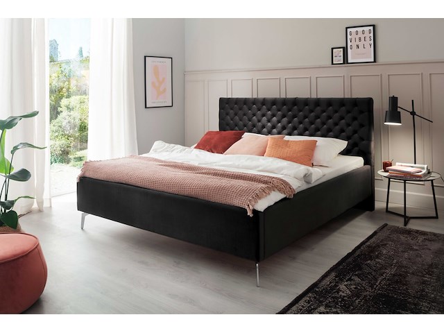 Tweepersoonsbed janice met opbergruimte 180x200cm - zwart - afbeelding 1 van  5