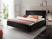 Tweepersoonsbed janice met opbergruimte 180x200cm - zwart