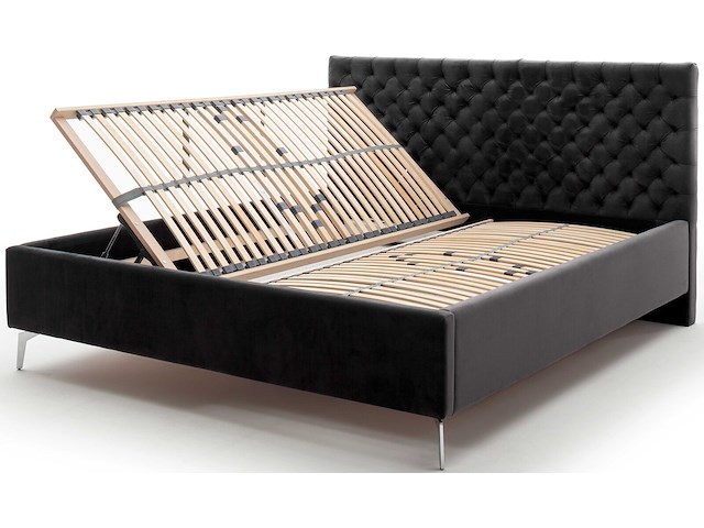 Tweepersoonsbed janice met opbergruimte 180x200cm - zwart - afbeelding 3 van  5