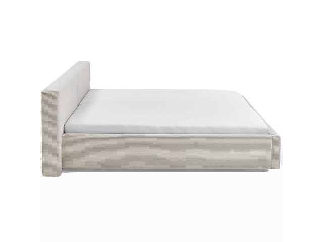 Tweepersoonsbed kubrik 180 x 200 cm ribfluweel - beige - afbeelding 4 van  7