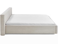 Tweepersoonsbed kubrik 180 x 200 cm ribfluweel - beige - afbeelding 4 van  7
