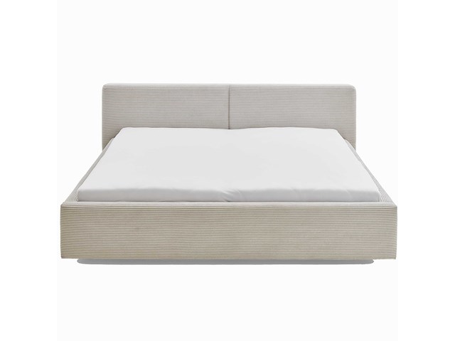 Tweepersoonsbed kubrik 180 x 200 cm ribfluweel - beige - afbeelding 5 van  7