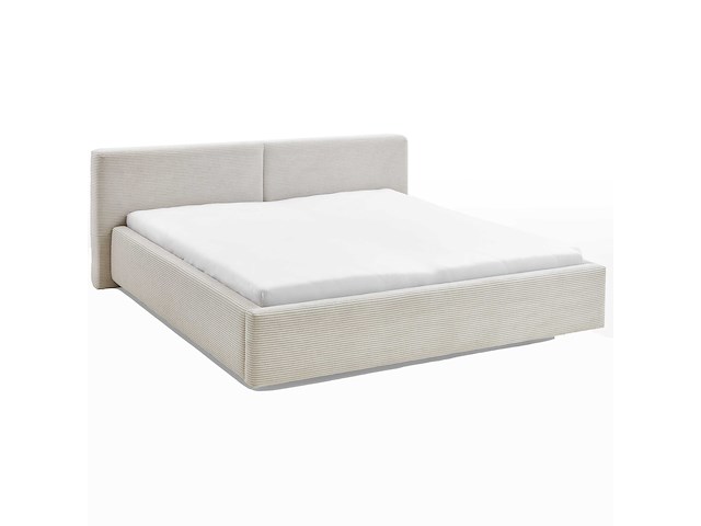 Tweepersoonsbed kubrik 180 x 200 cm ribfluweel - beige - afbeelding 7 van  7