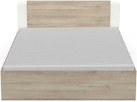 Tweepersoonsbed liva - 160x200cm - met opbergruimte - wit/eikdecor - afbeelding 1 van  7
