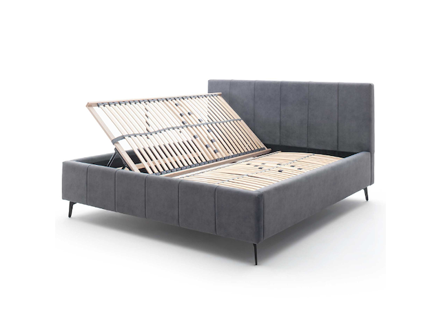 Tweepersoonsbed lizzie 180x200cm met opbergruimte - antraciet - afbeelding 1 van  7