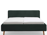Tweepersoonsbed madras 160x200cm ribfluweel - donkergroen - afbeelding 2 van  3