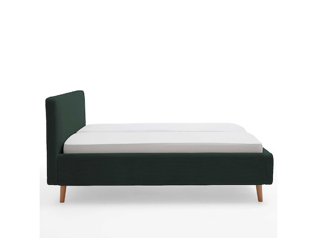 Tweepersoonsbed madras 160x200cm ribfluweel - donkergroen - afbeelding 3 van  3
