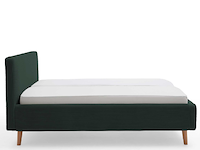 Tweepersoonsbed madras 160x200cm ribfluweel - donkergroen - afbeelding 3 van  3