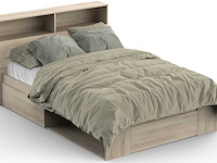 Tweepersoonsbed maksim - 140x190/200cm - met opbergruimte - eikdecor - afbeelding 3 van  7