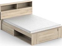 Tweepersoonsbed maksim - 140x190/200cm - met opbergruimte - eikdecor - afbeelding 4 van  7