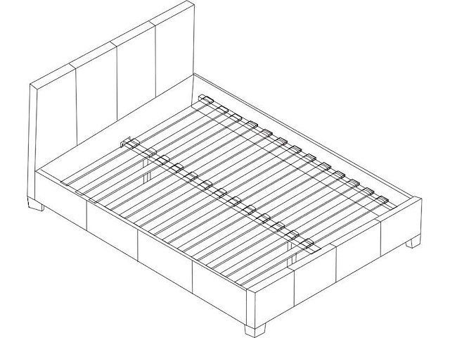 Tweepersoonsbed miro 140x200 - bruin - afbeelding 3 van  4