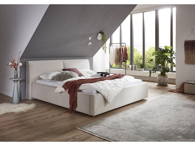Tweepersoonsbed mitoma | 160 x 200 cm | beigekleurig design - afbeelding 1 van  7