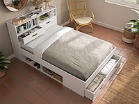 Tweepersoonsbed sabri 140x190cm, 3 lades - wit - afbeelding 3 van  7
