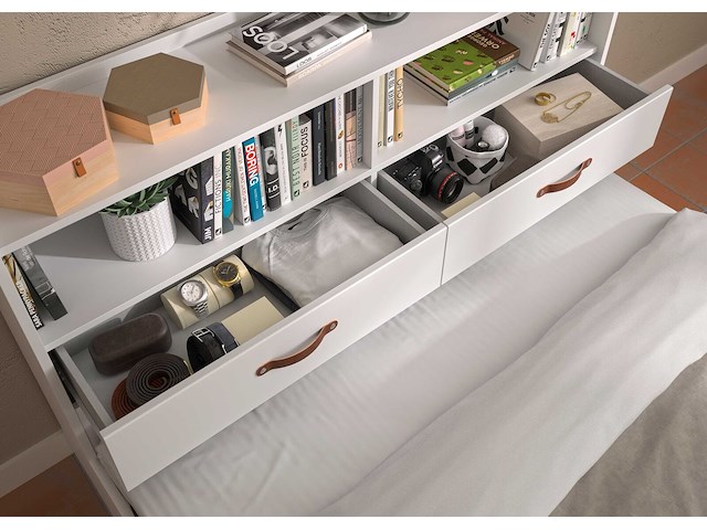 Tweepersoonsbed sabri 140x190cm, 3 lades - wit - afbeelding 5 van  7