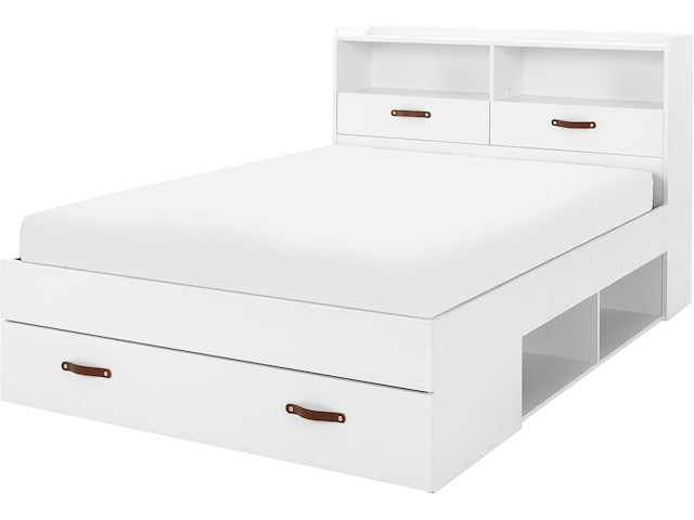 Tweepersoonsbed sabri 140x190cm, 3 lades - wit - afbeelding 1 van  7
