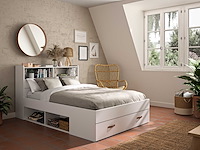 Tweepersoonsbed sabri 140x190cm, 3 lades - wit - afbeelding 2 van  7