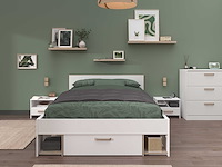 Tweepersoonsbed sueno 140x200cm met opbergruimte - wit/eikdecor - afbeelding 3 van  7