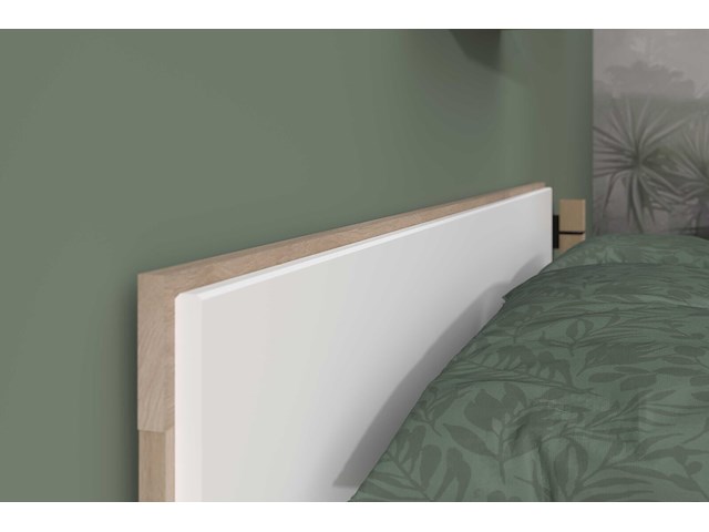 Tweepersoonsbed sueno 140x200cm met opbergruimte - wit/eikdecor - afbeelding 6 van  7