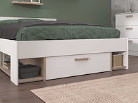 Tweepersoonsbed sueno 140x200cm met opbergruimte - wit/eikdecor - afbeelding 7 van  7
