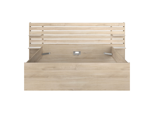 Tweepersoonsbed tokio 160x200cm-eikdecor/wit - afbeelding 4 van  7