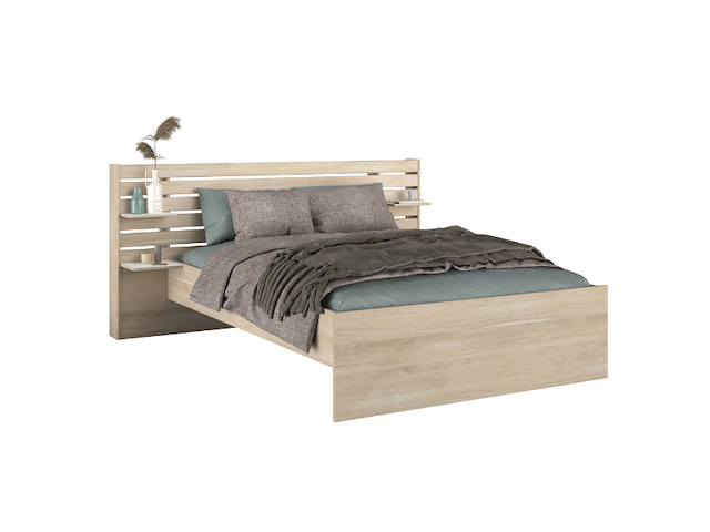 Tweepersoonsbed tokio 160x200cm-eikdecor/wit - afbeelding 5 van  7